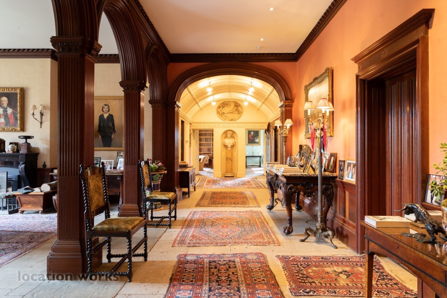 Arched entrance hall with warm timber details